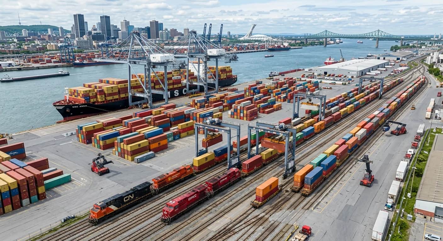 蒙特利尔港口与内陆铁路转运物流作业