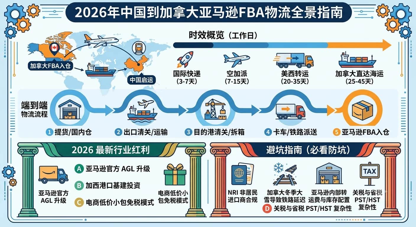 中国到加拿大亚马逊 FBA 物流端到端时效 中国到加拿大亚马逊 FBA 物流端到端时效