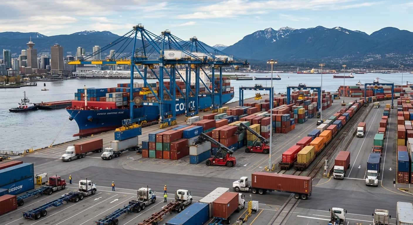 温哥华港口物流作业图 温哥华港口物流作业图
